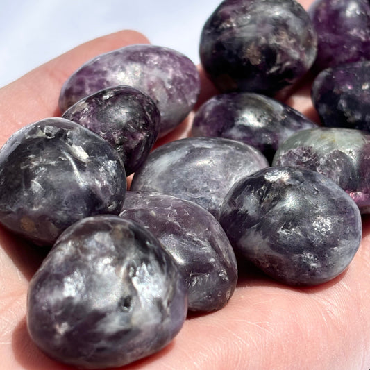 Flashy Lepidolite Tumblestone - Shiny Crystals