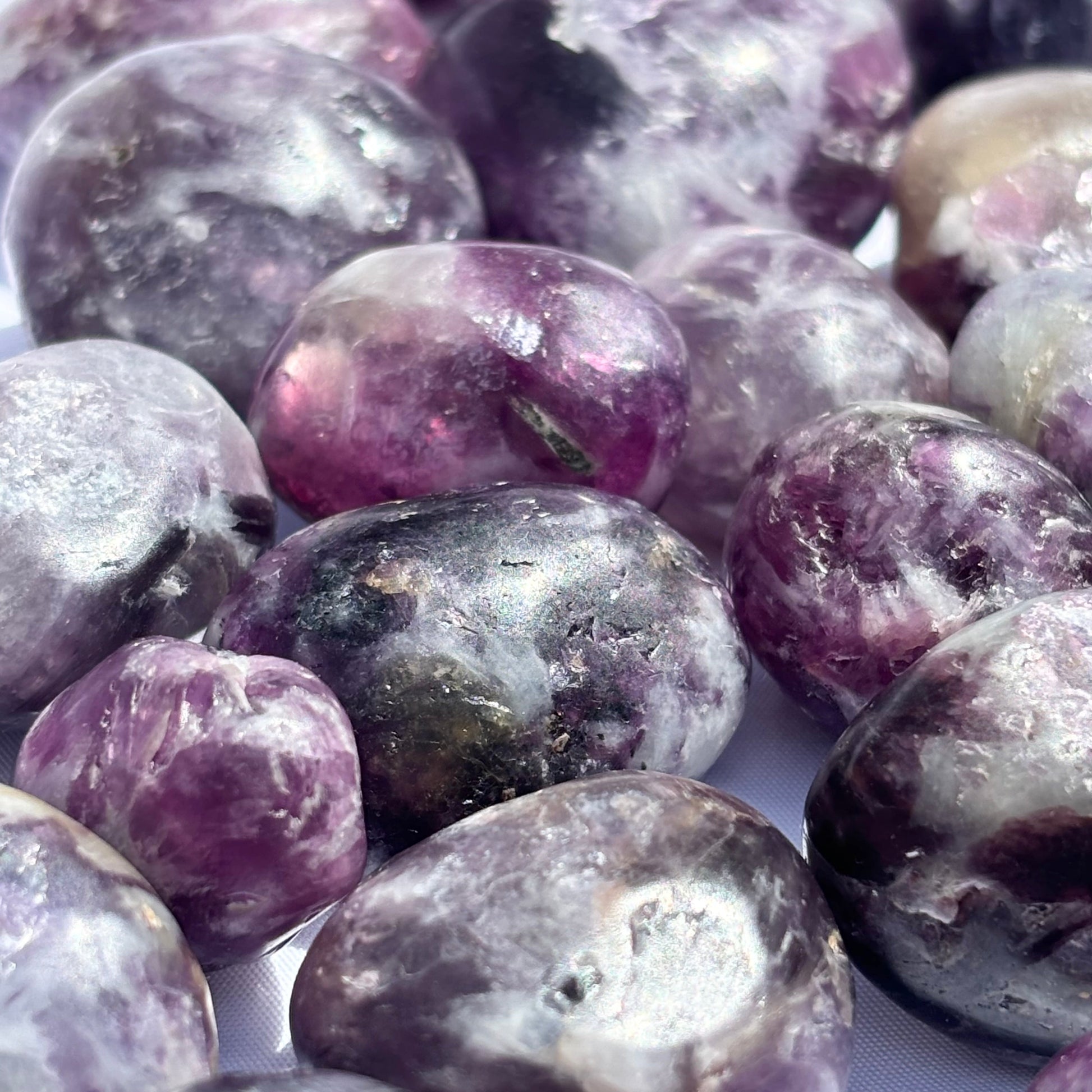 Flashy Lepidolite Tumblestone - Shiny Crystals