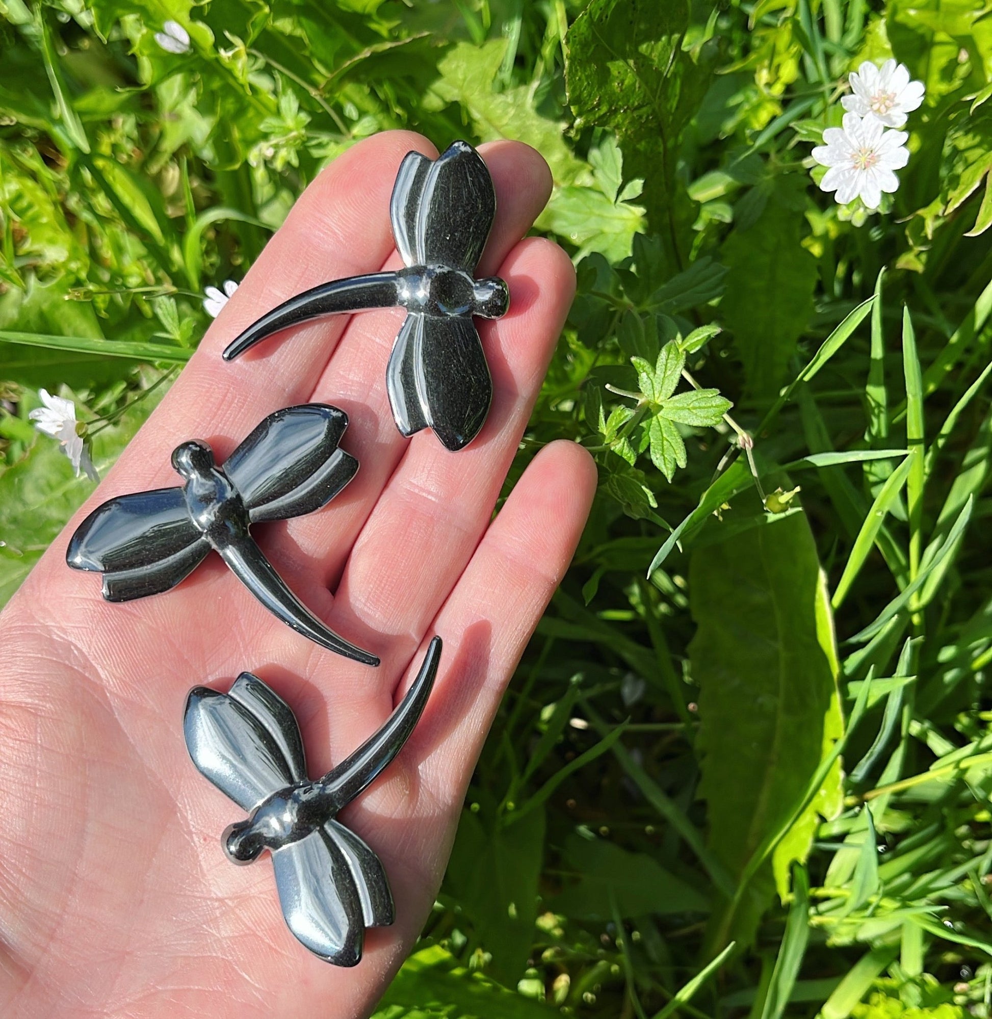 Hematite Dragonfly - Shiny Crystals