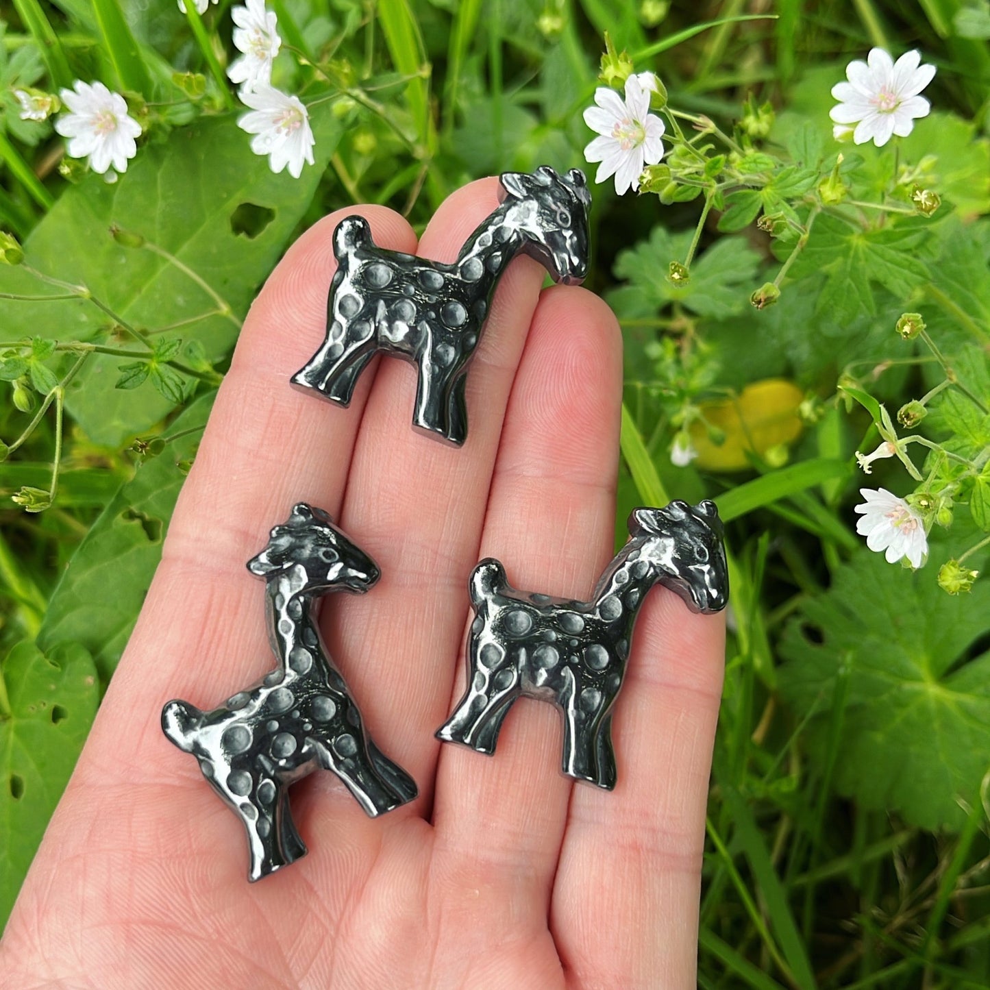 Hematite Giraffe - Shiny Crystals