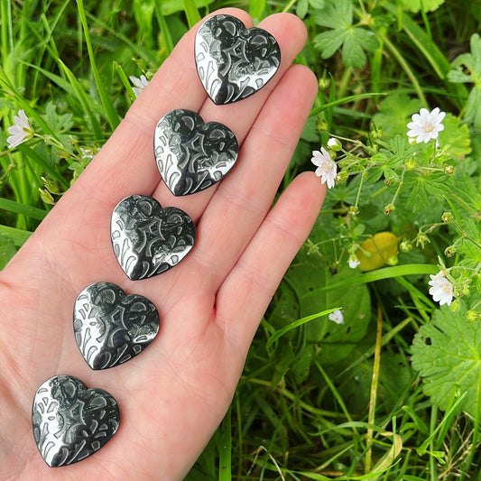 Hematite Heart - Shiny Crystals