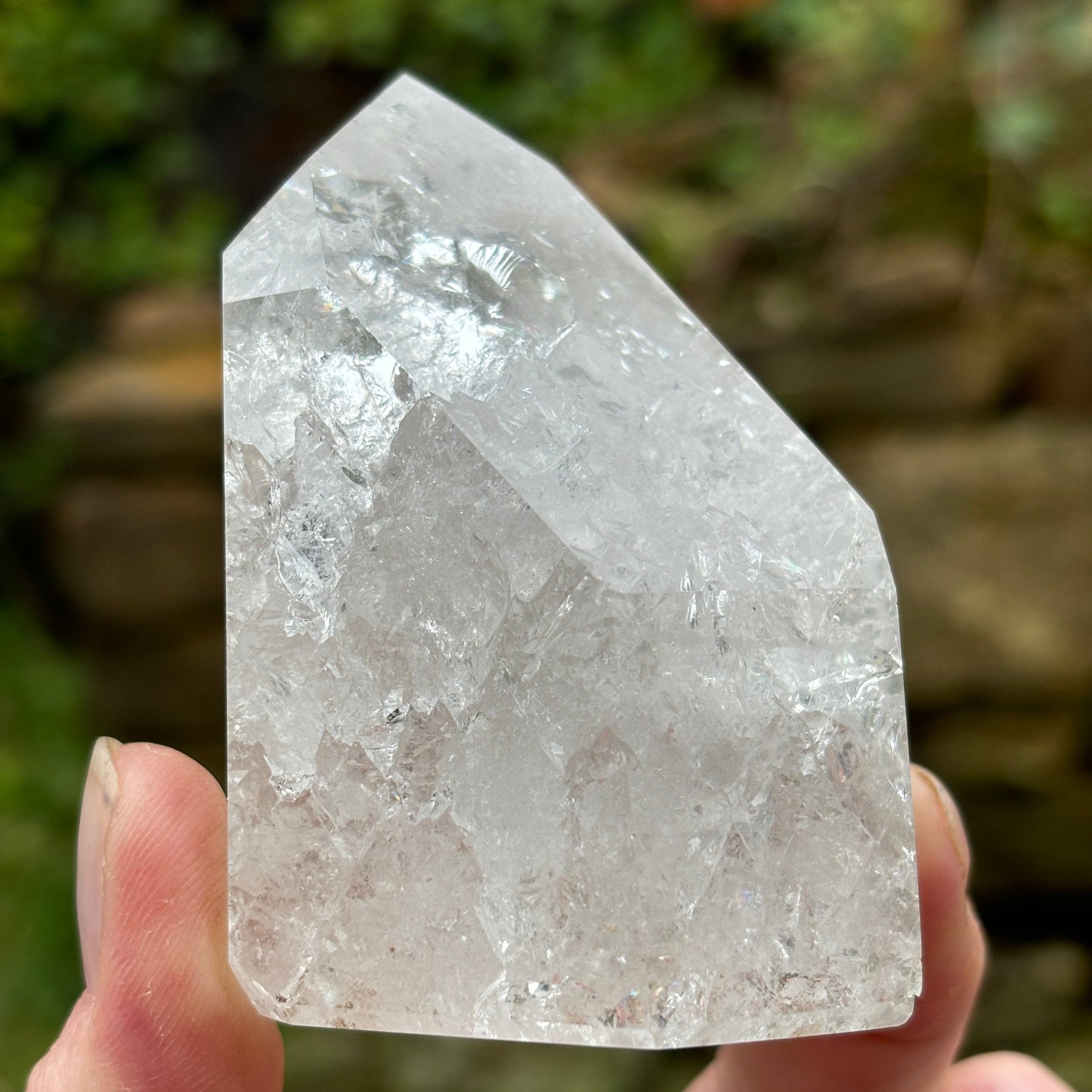 Icy Clear Quartz Point 336g - Shiny Crystals