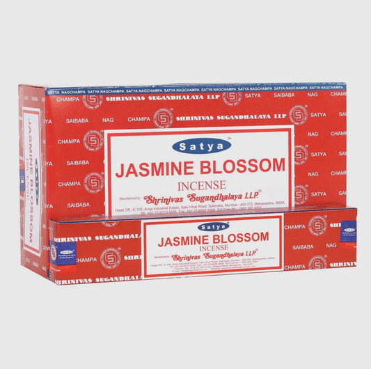 Jasmine Blossom Satya Incense Sticks Pack - Shiny Crystals