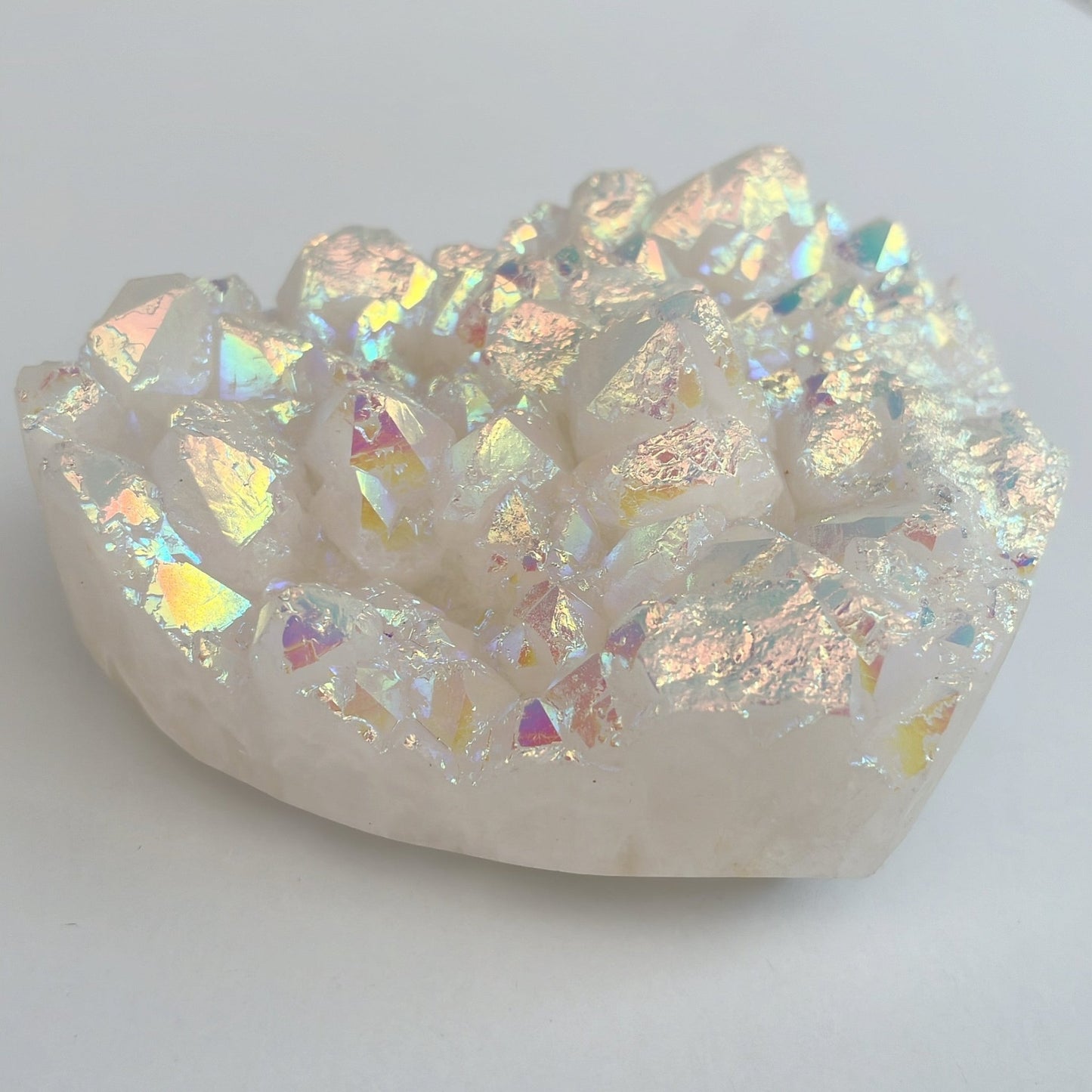 Large Angel Aura Quartz Cluster Heart | A - Shiny Crystals