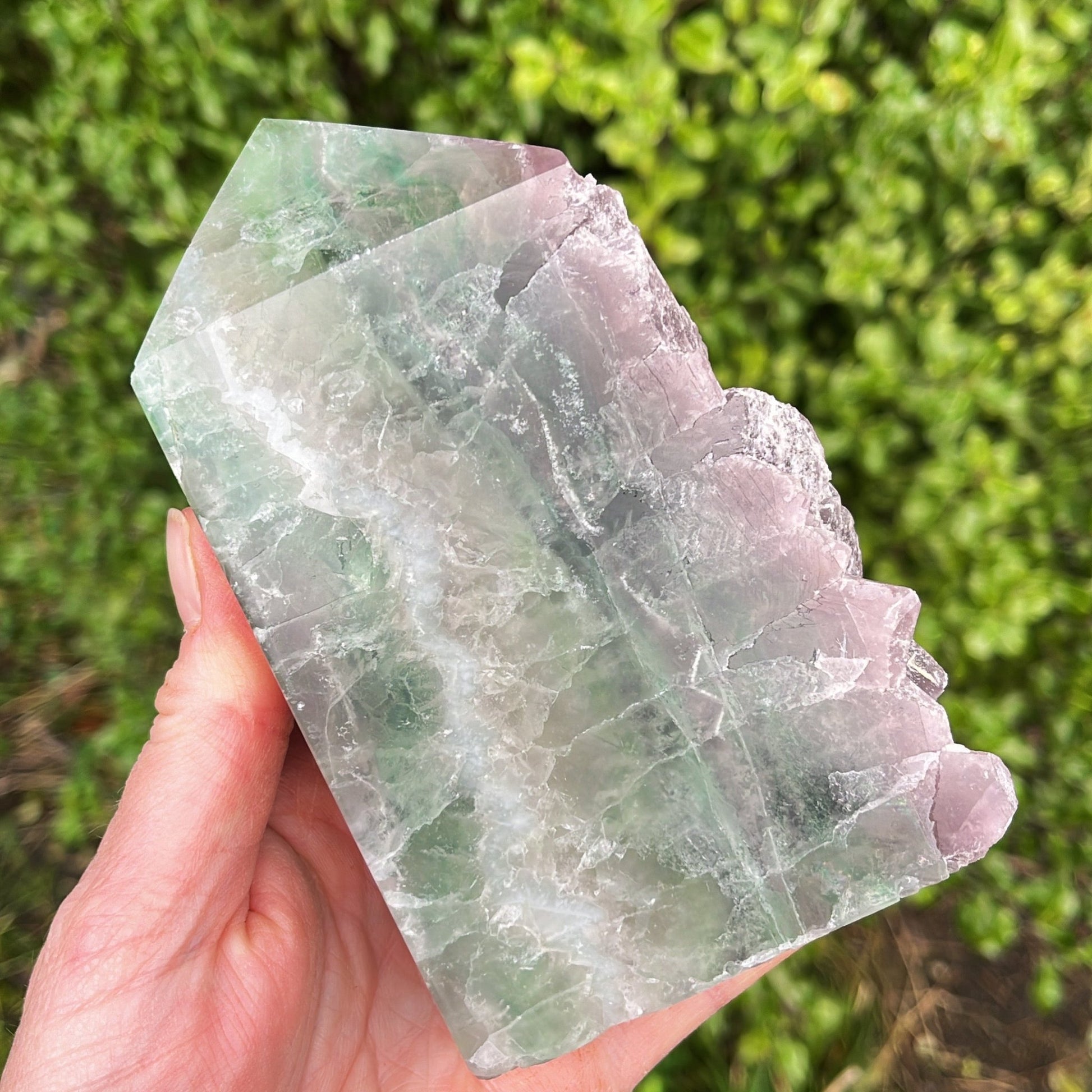 Large Green & Purple Fluorite Slab | B - Shiny Crystals