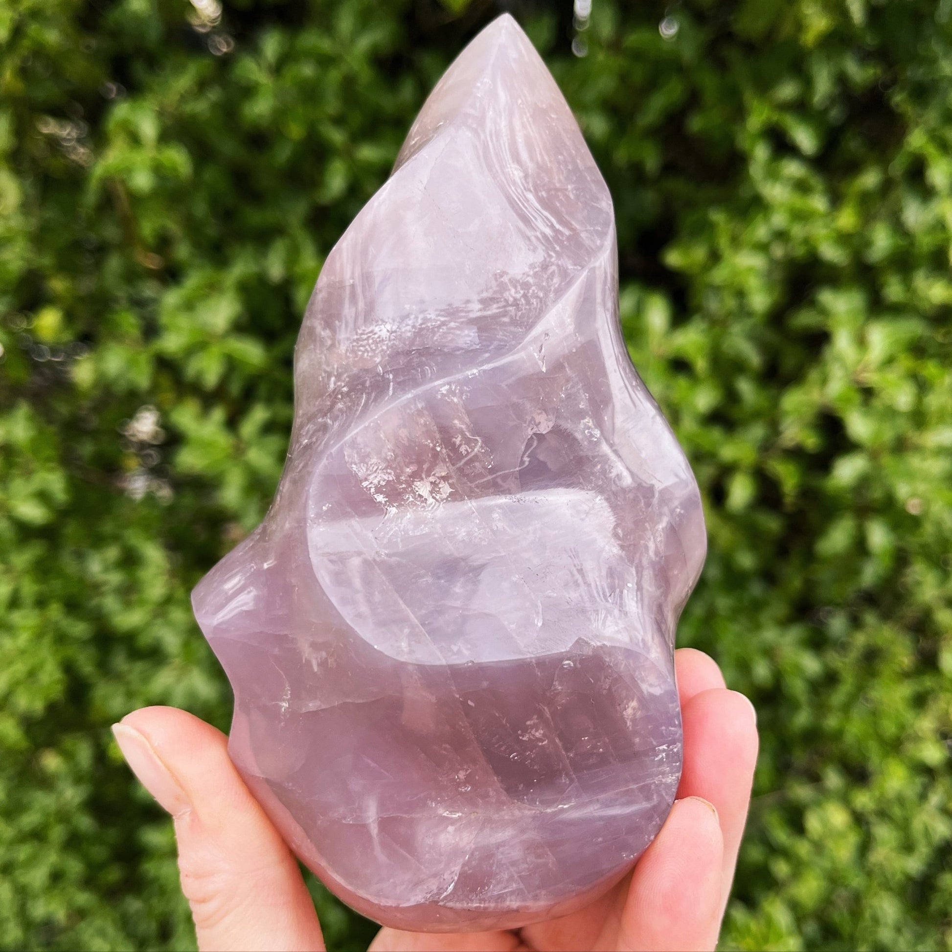 Large Lavender Rose Quartz Flame | A - Shiny Crystals