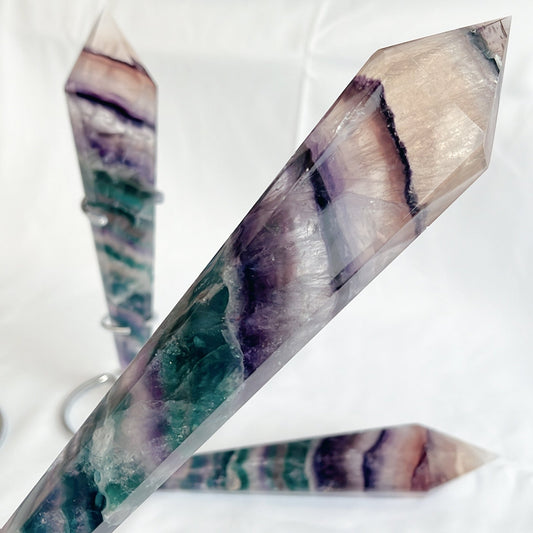 Large Rainbow Fluorite Sceptre Point | A - Shiny Crystals