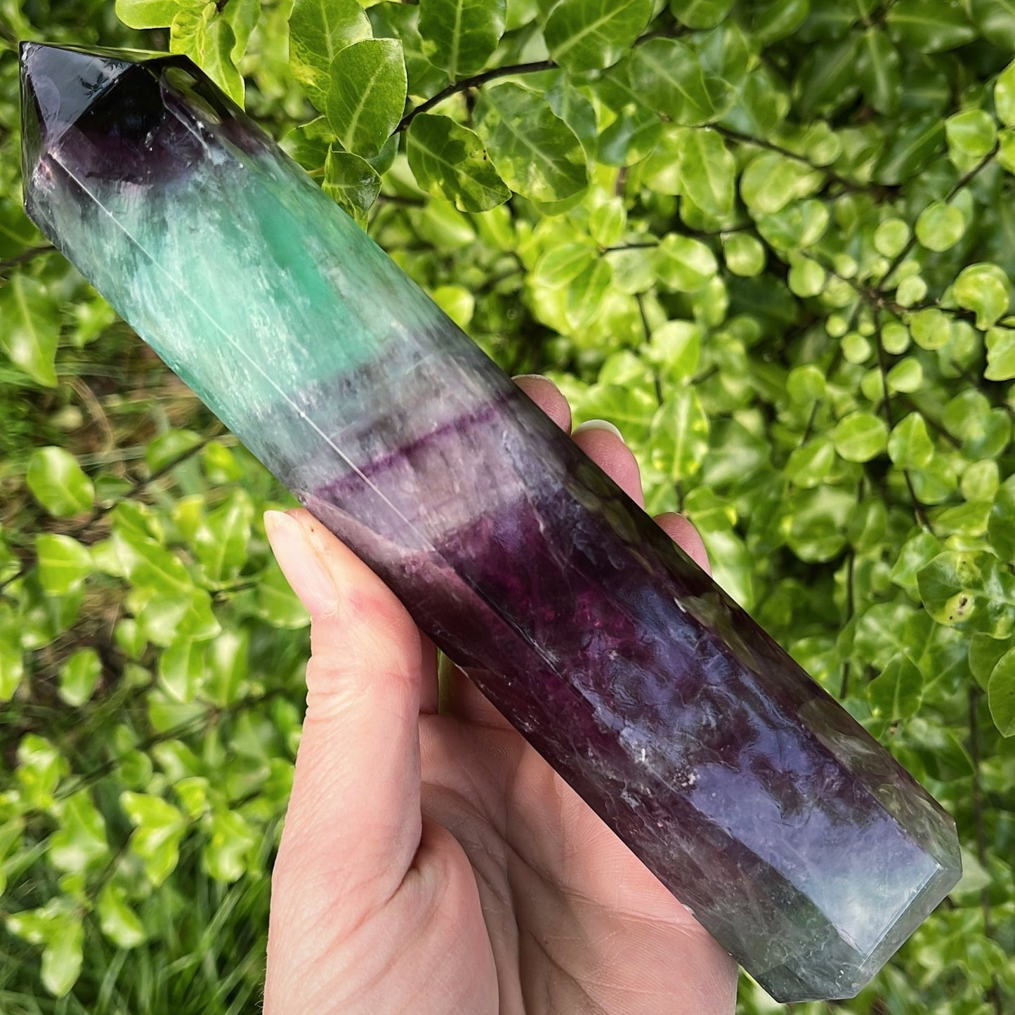 Large Rainbow Fluorite Tower | B - Shiny Crystals