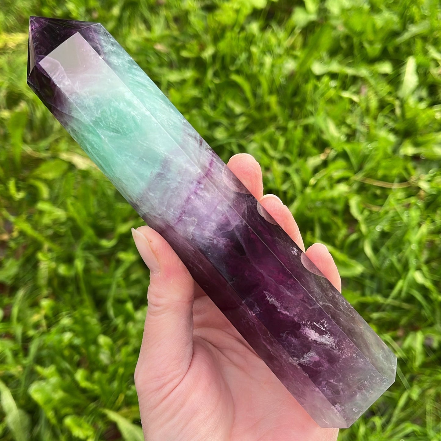 Large Rainbow Fluorite Tower | B - Shiny Crystals