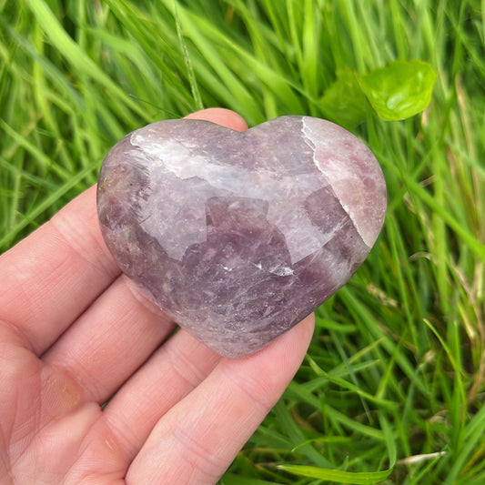 Lavender Rose Quartz Heart - Shiny Crystals