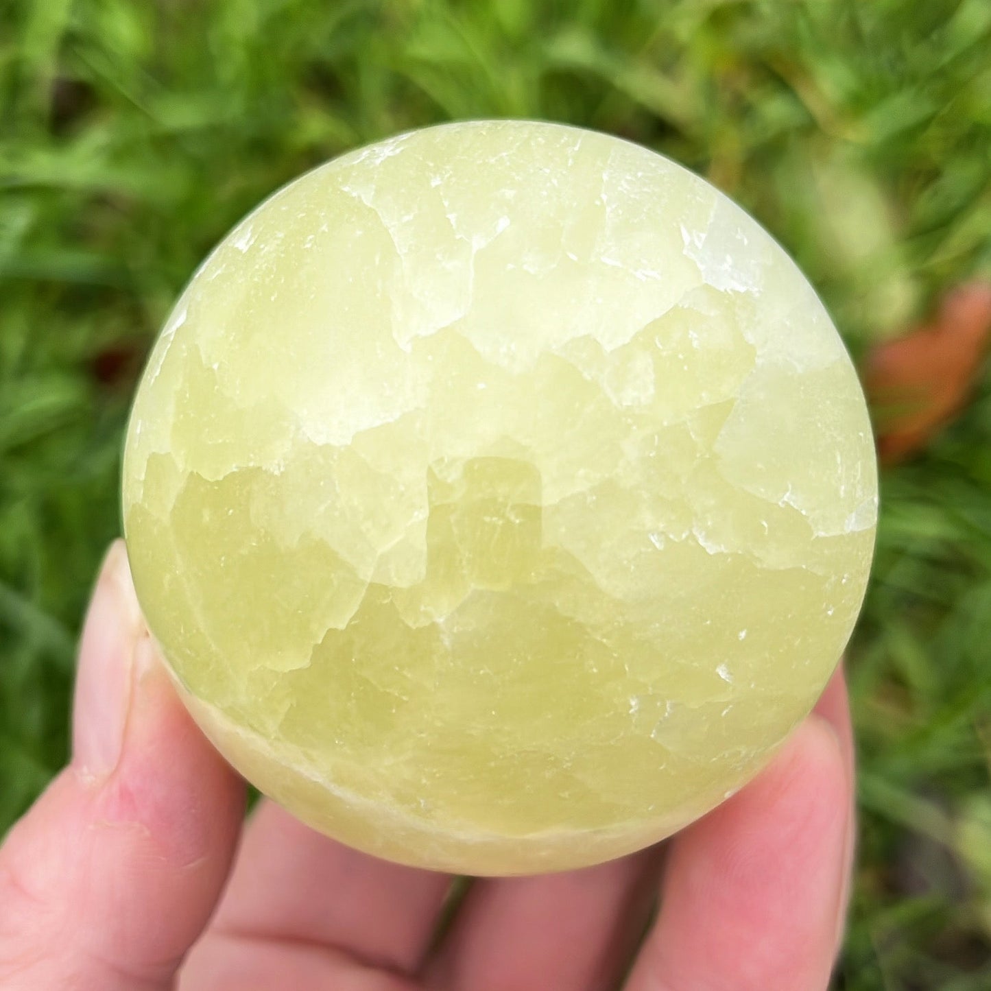 Lemon Calcite Sphere | A - Shiny Crystals