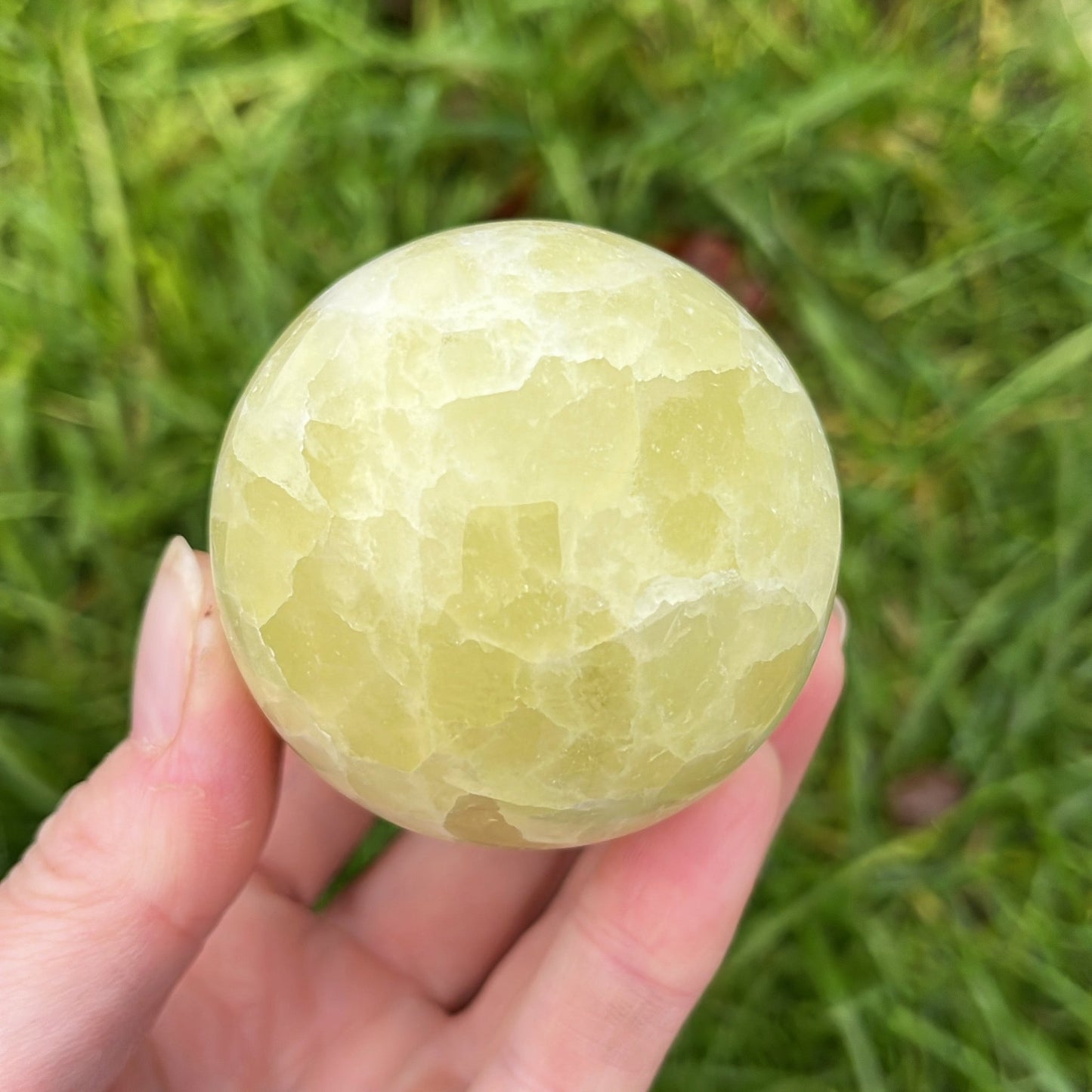 Lemon Calcite Sphere | B - Shiny Crystals