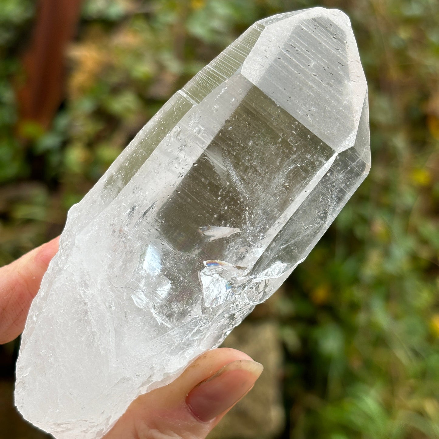 Lemurian Quartz Raw Crystal from Brazil 319g - Shiny Crystals