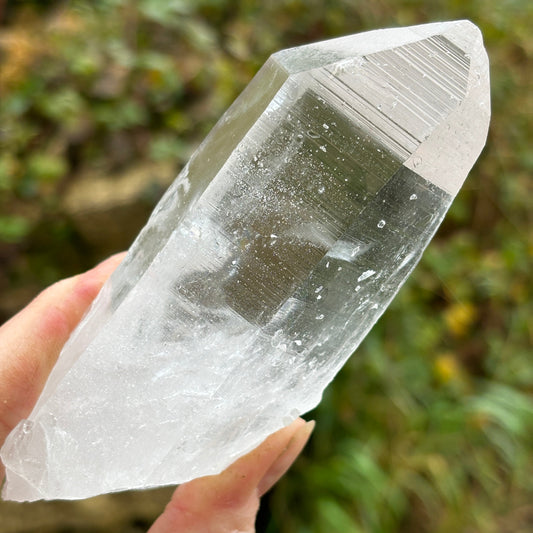 Lemurian Quartz Raw Crystal from Brazil 319g - Shiny Crystals