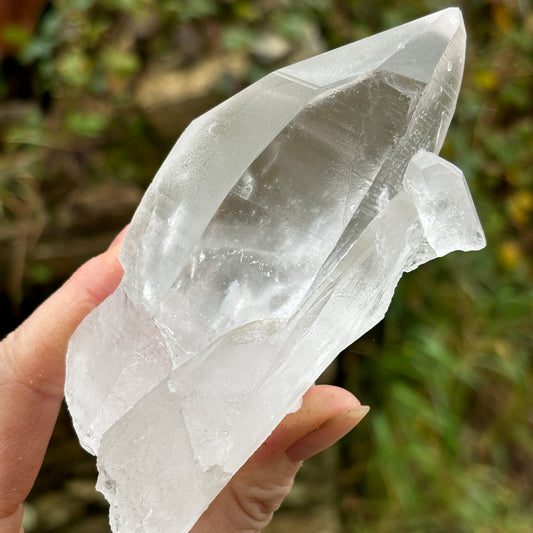 Lemurian Quartz Raw Crystal from Brazil 377g - Shiny Crystals