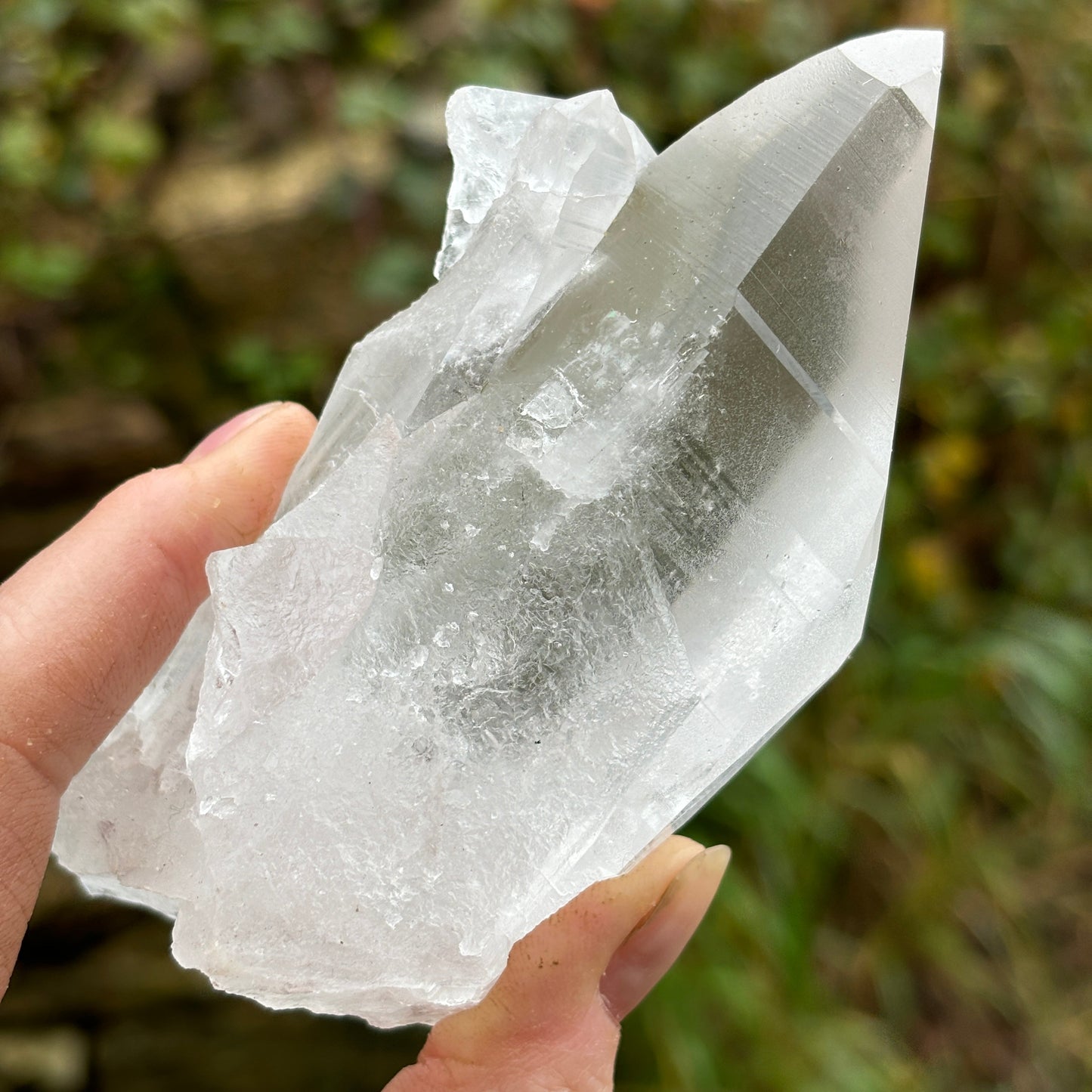 Lemurian Quartz Raw Crystal from Brazil 377g - Shiny Crystals