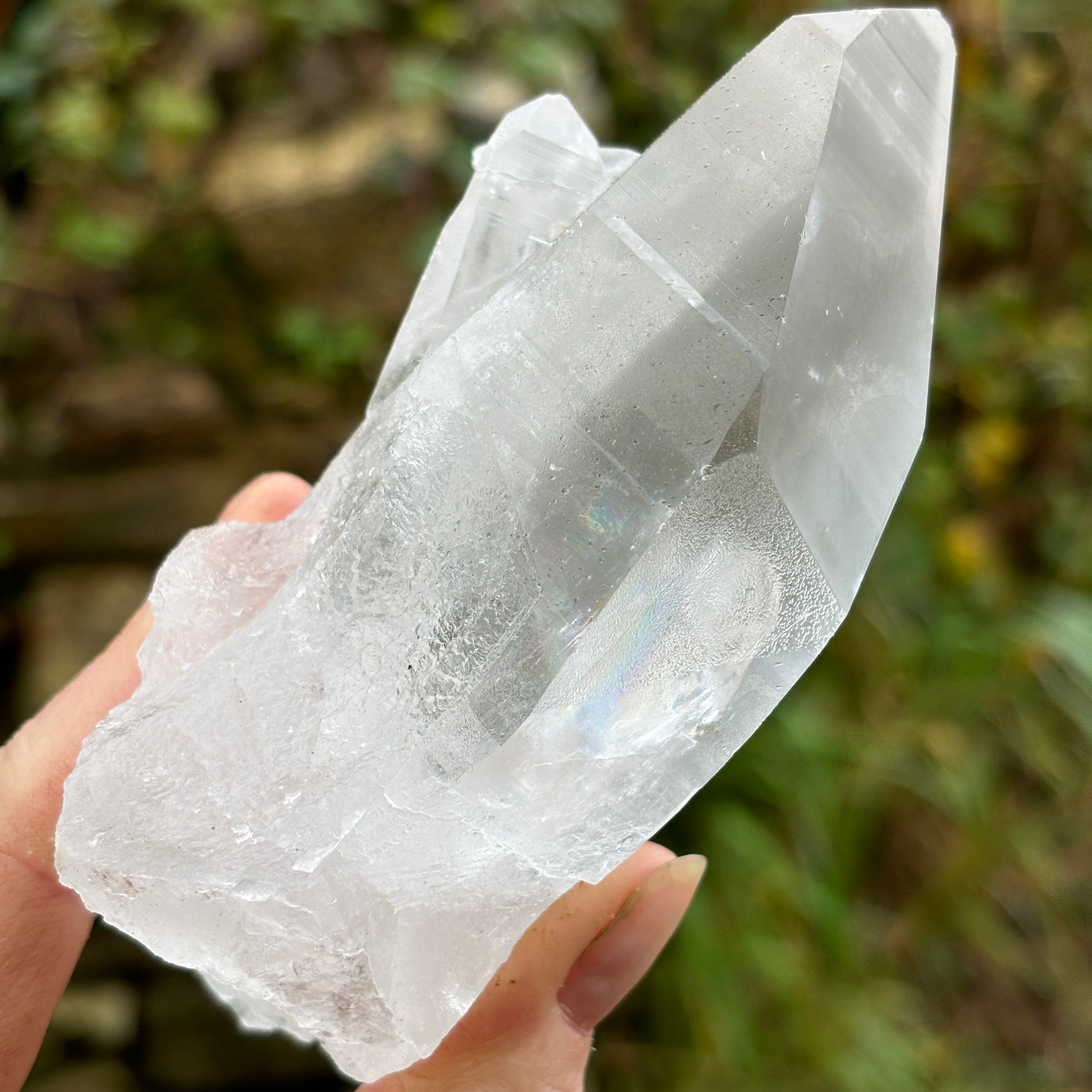 Lemurian Quartz Raw Crystal from Brazil 377g - Shiny Crystals