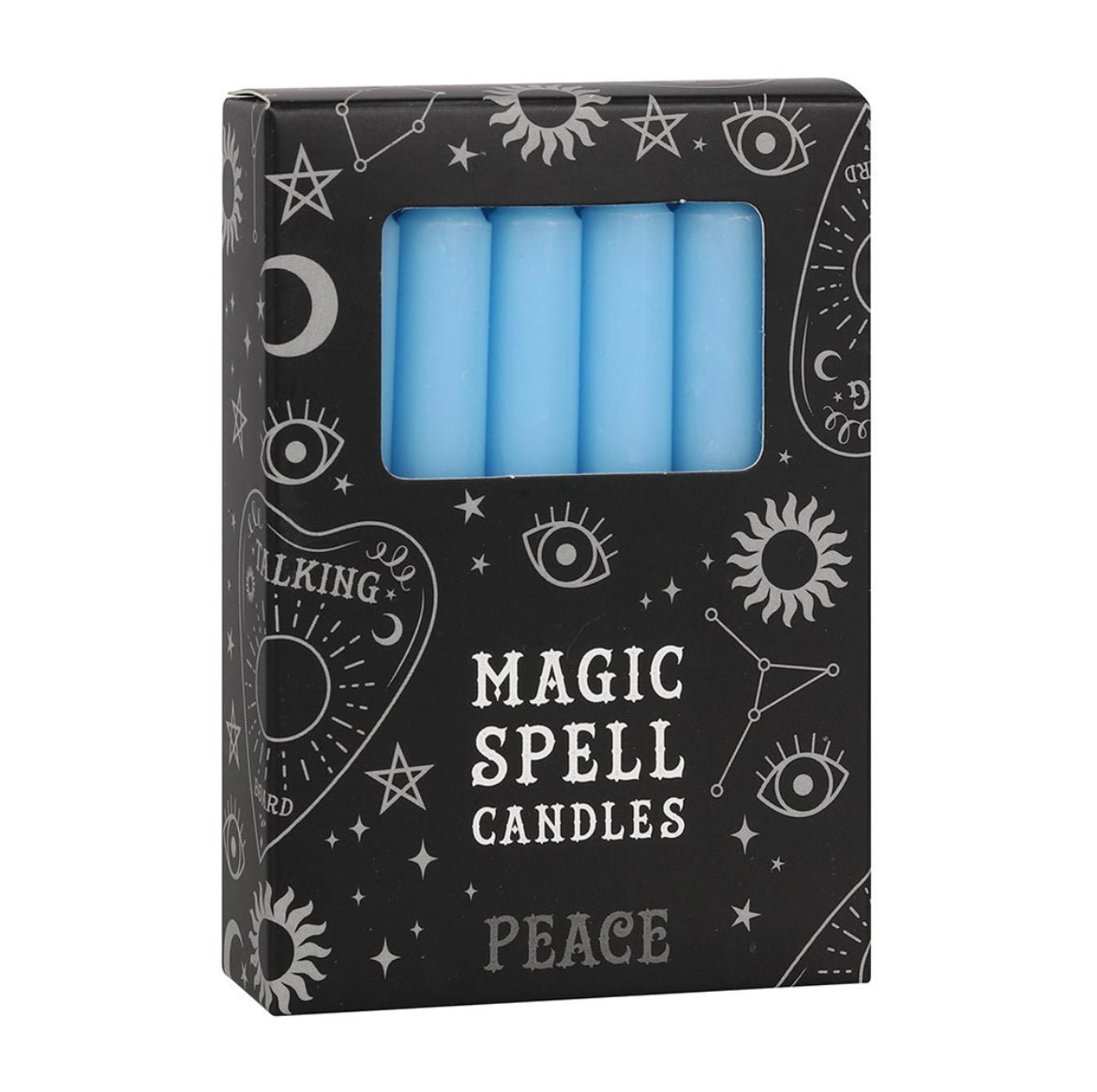 Light Blue Peace Spell Candle - Shiny Crystals