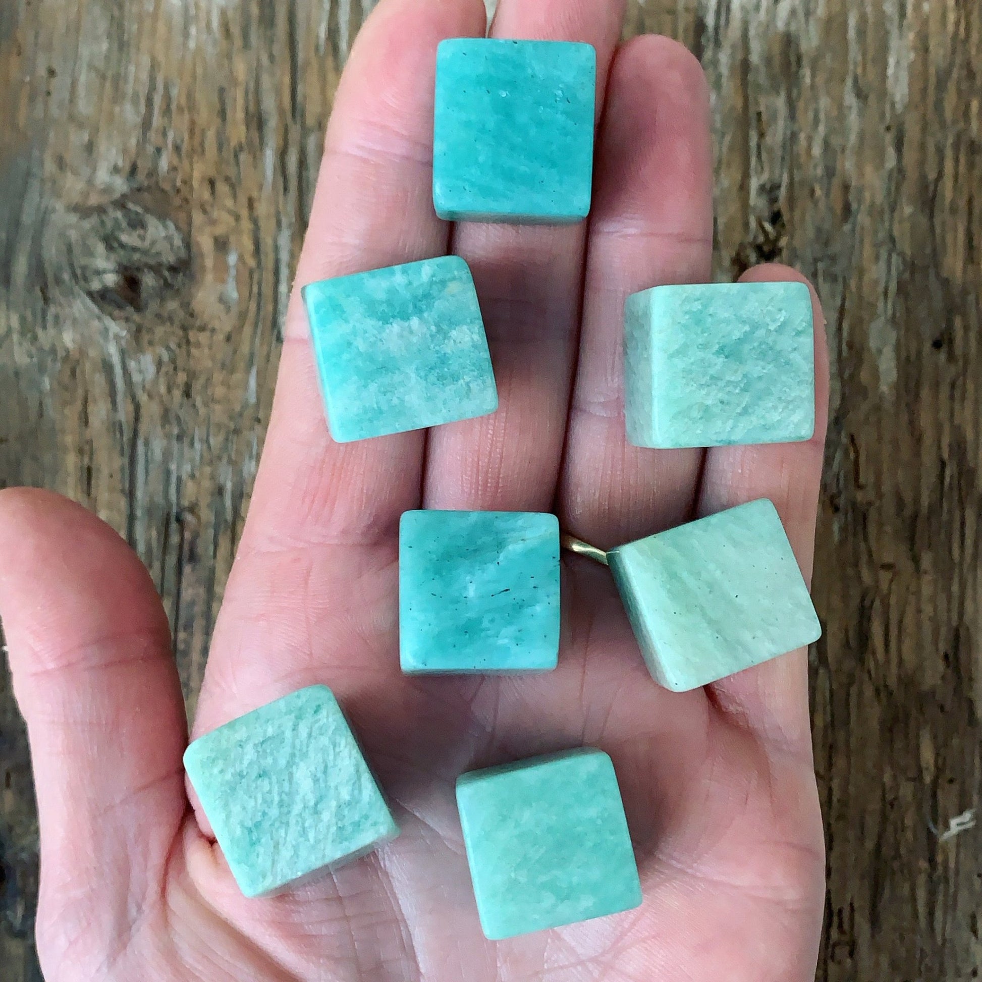 Mini Amazonite Cube - Shiny Crystals