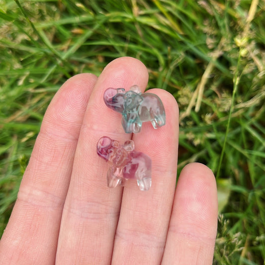 Mini Fluorite Elephant - Shiny Crystals