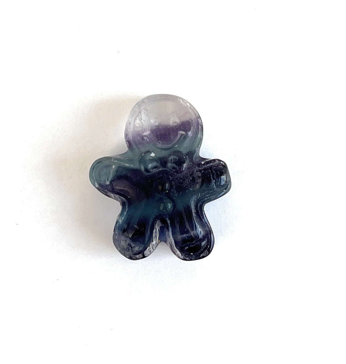 Mini Fluorite Gingerbread Man - Shiny Crystals