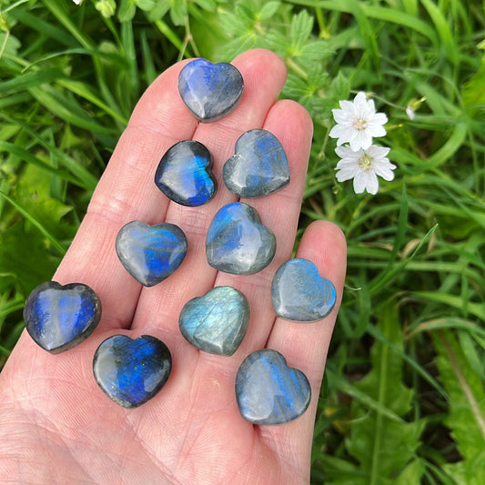 Mini Labradorite Heart - Shiny Crystals