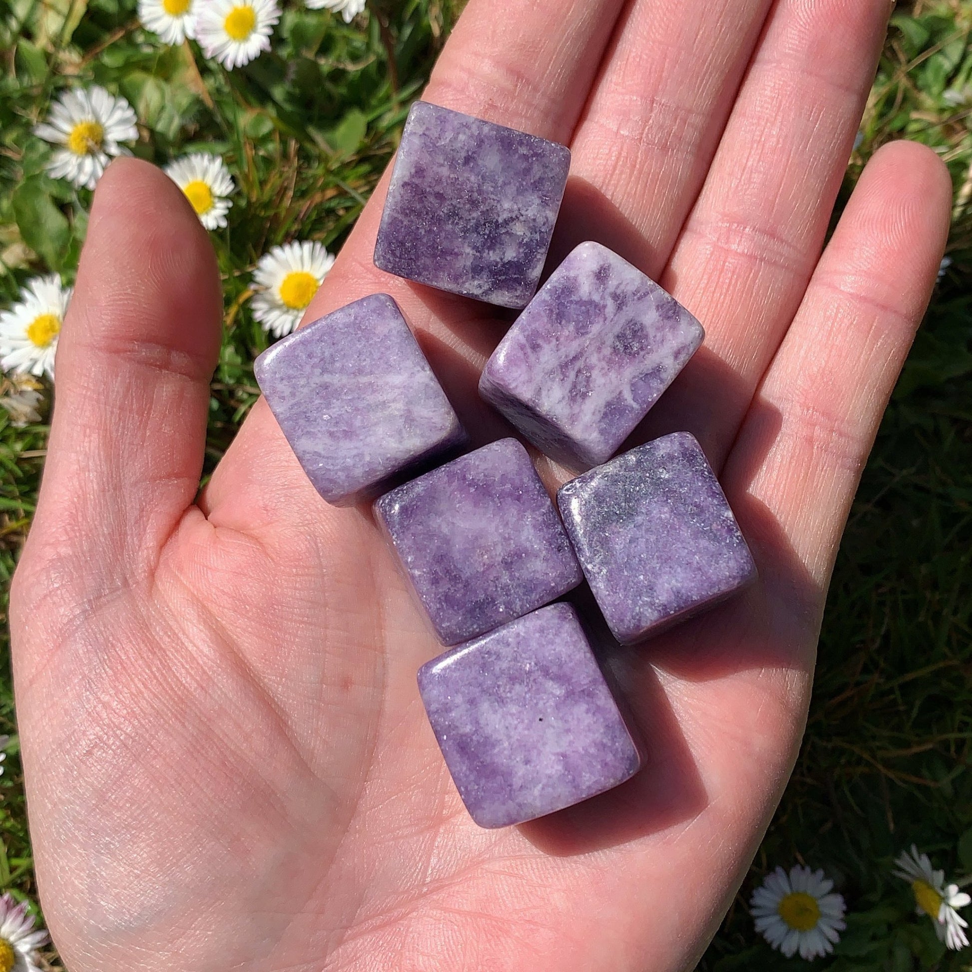 Mini Lepidolite Cube - Shiny Crystals