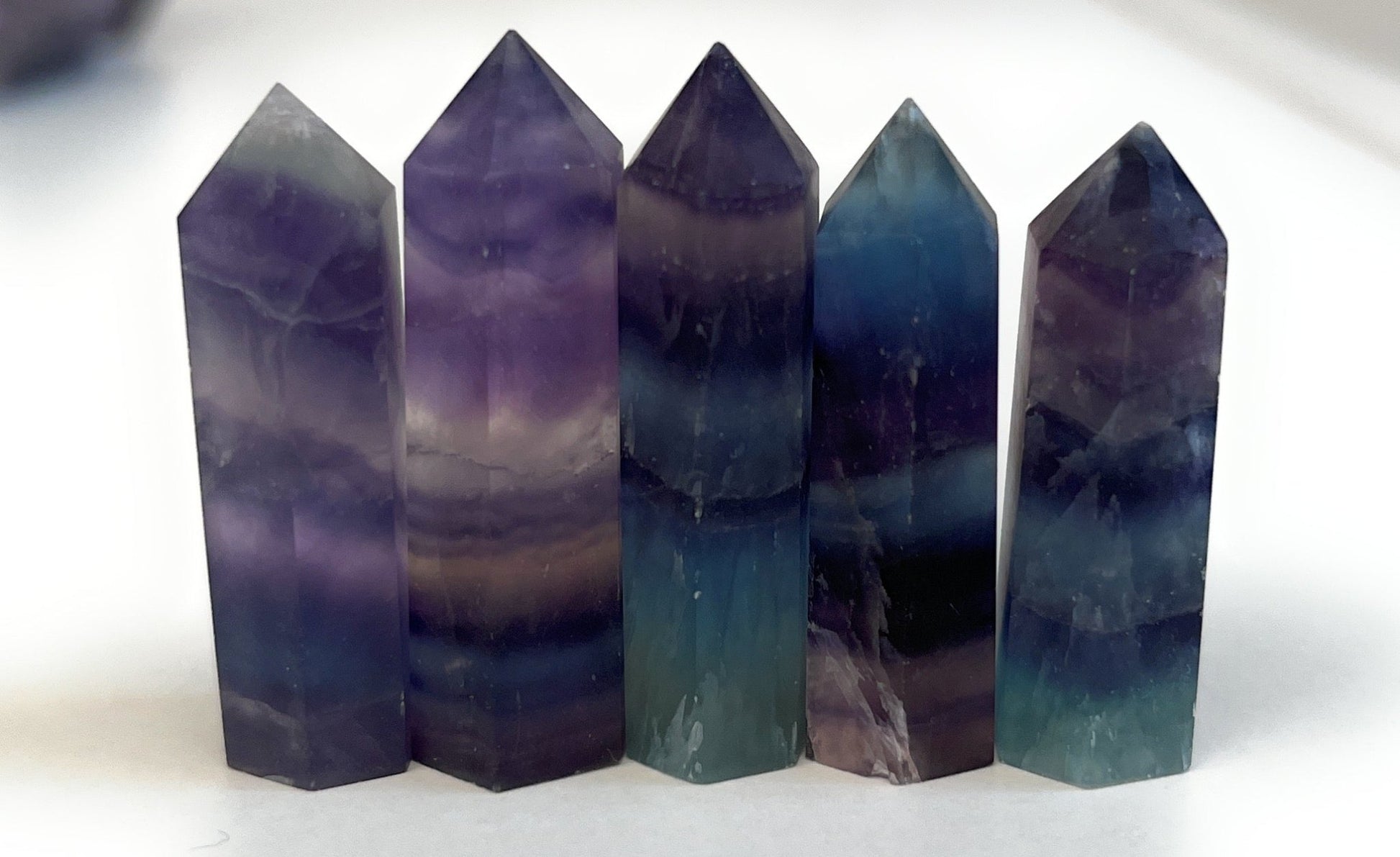 Mini Rainbow Fluorite Point - Shiny Crystals