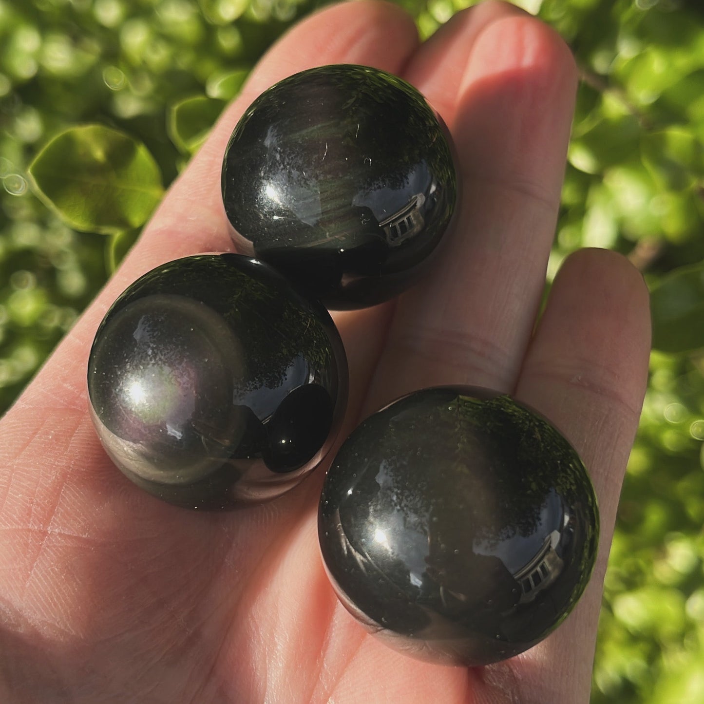 Mini Rainbow Obsidian Sphere - Shiny Crystals