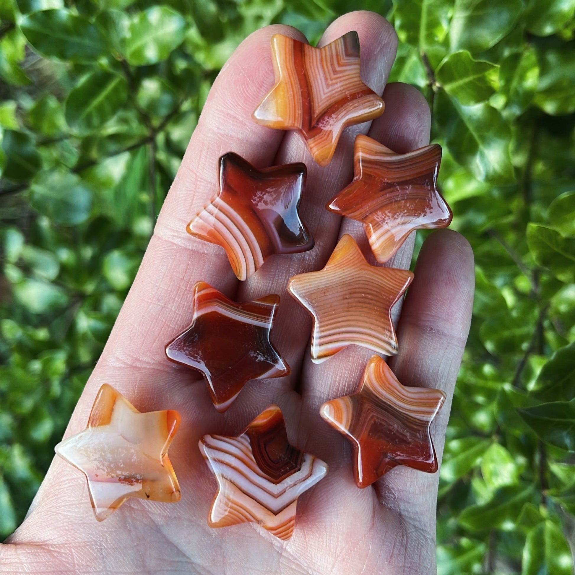 Mini Red Banded Agate Star - Shiny Crystals