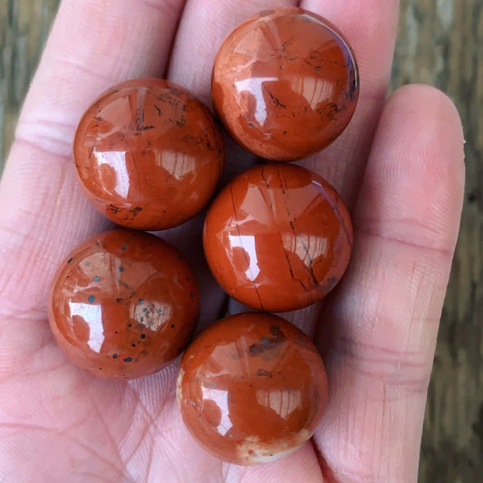 Mini Red Jasper Sphere - Shiny Crystals