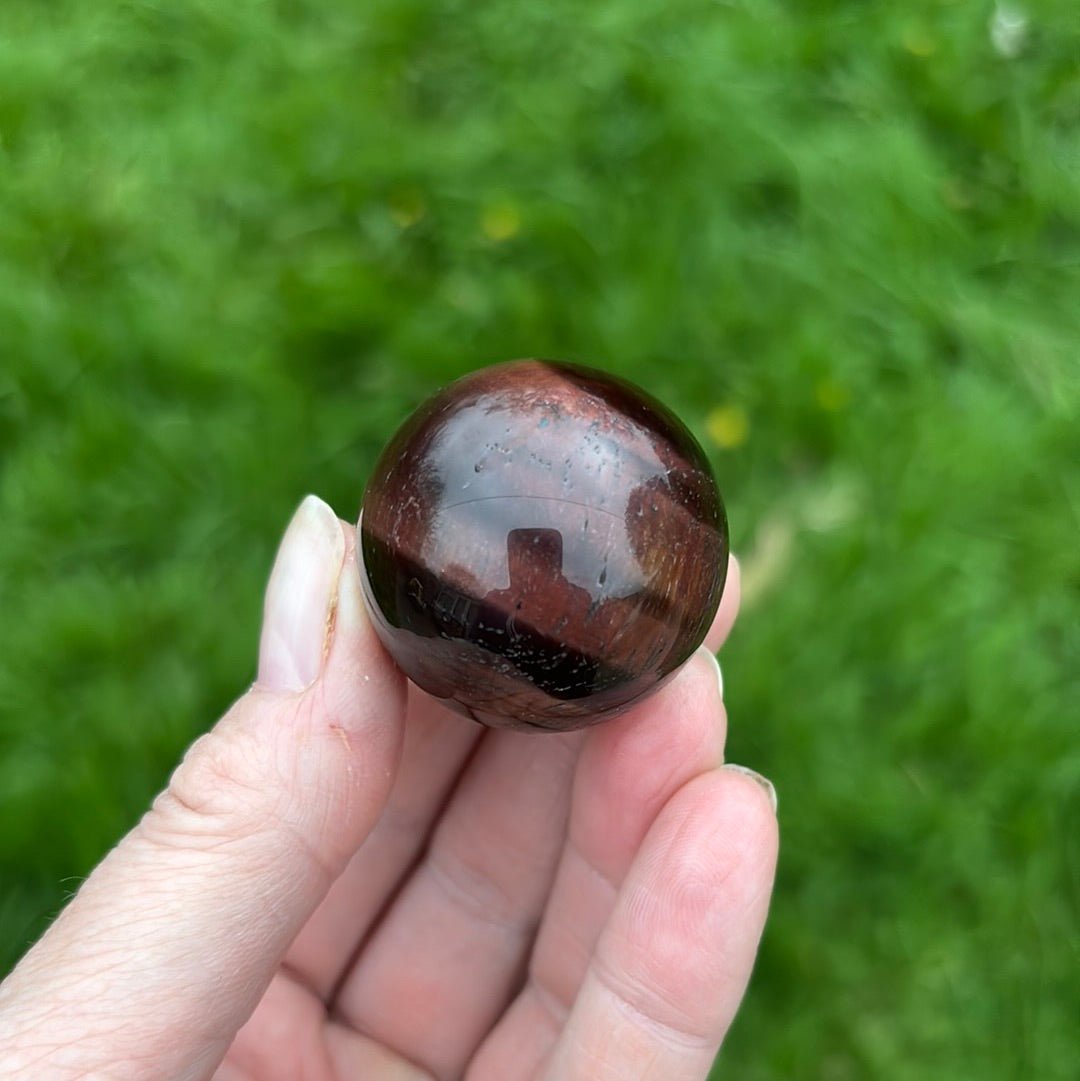 Mini Red Tiger’s Eye Sphere - Shiny Crystals