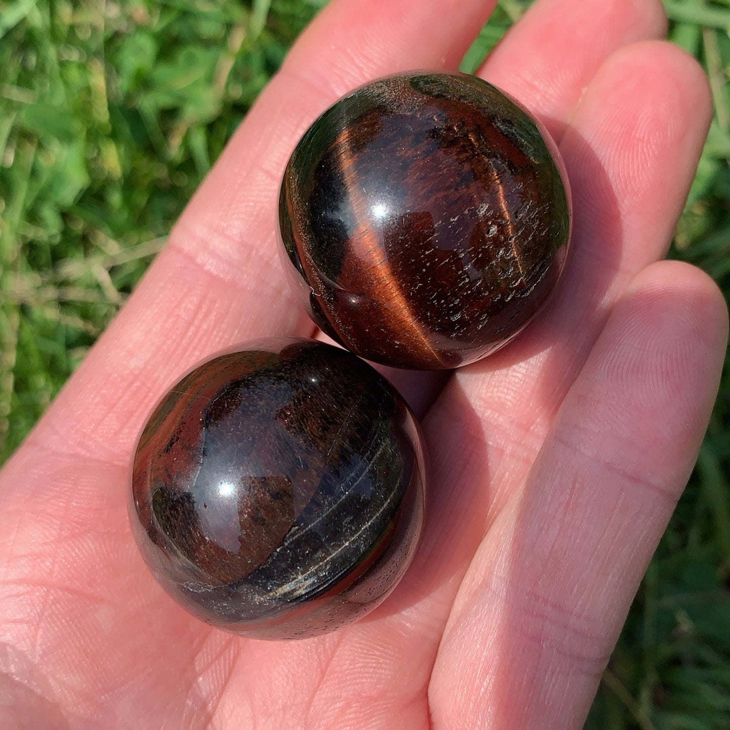 Mini Red Tiger’s Eye Sphere - Shiny Crystals