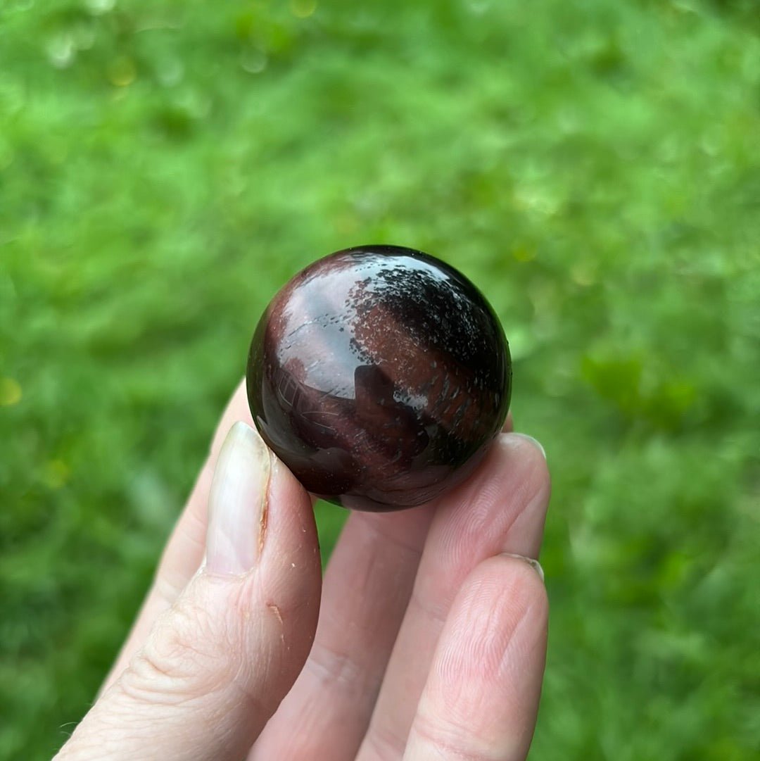 Mini Red Tiger’s Eye Sphere - Shiny Crystals