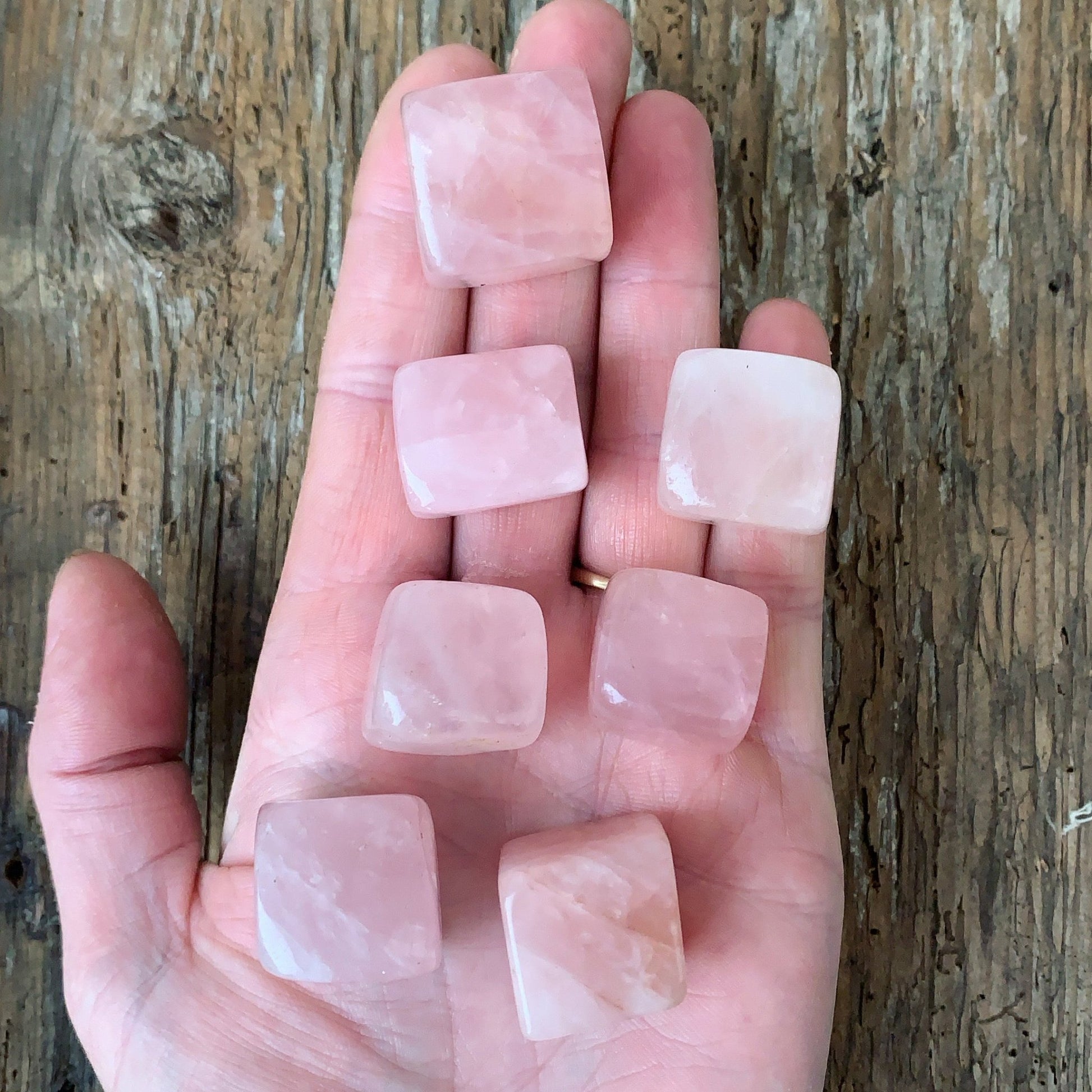 Mini Rose Quartz Cube - Shiny Crystals