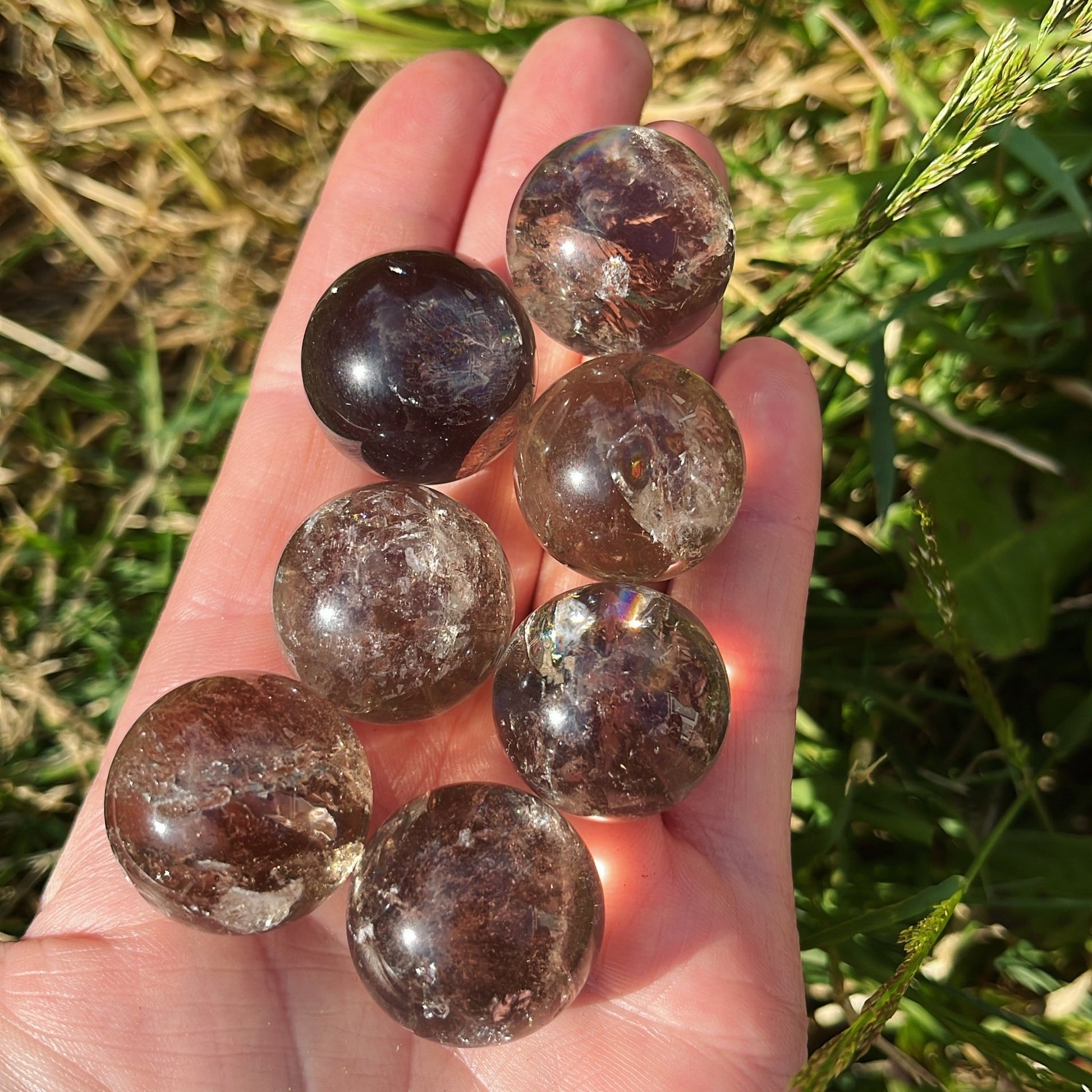 Mini Smokey Quartz Sphere - Shiny Crystals