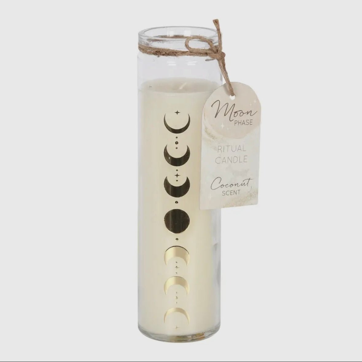 Moon Phase Coconut Scented Tube Candle - Shiny Crystals