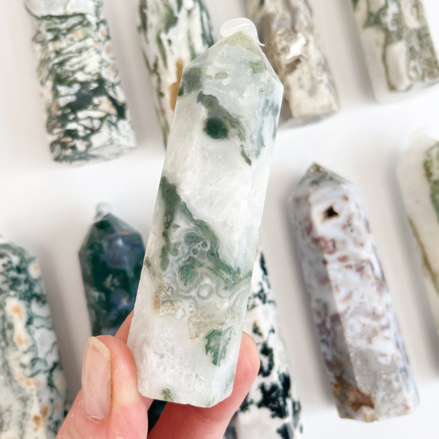 Moss Agate Point | E - Shiny Crystals