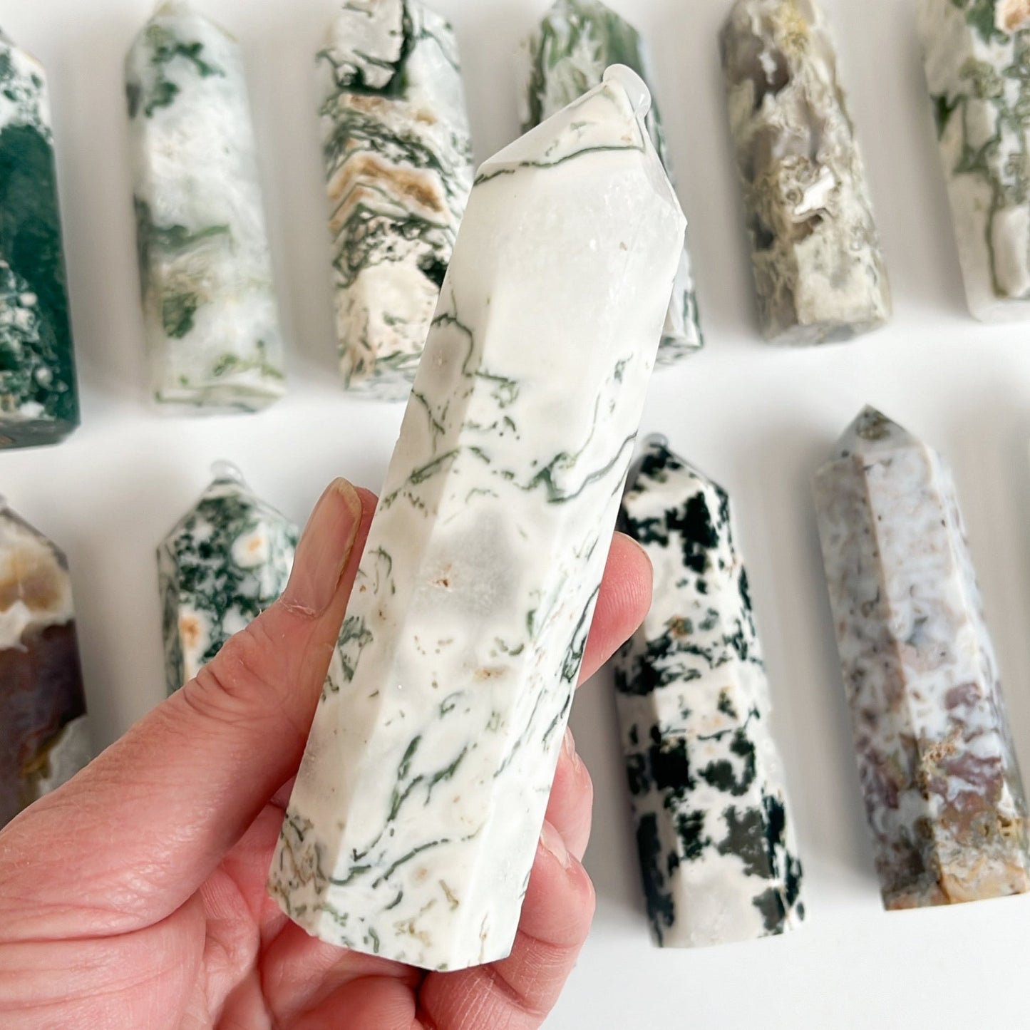 Moss Agate Point | K - Shiny Crystals