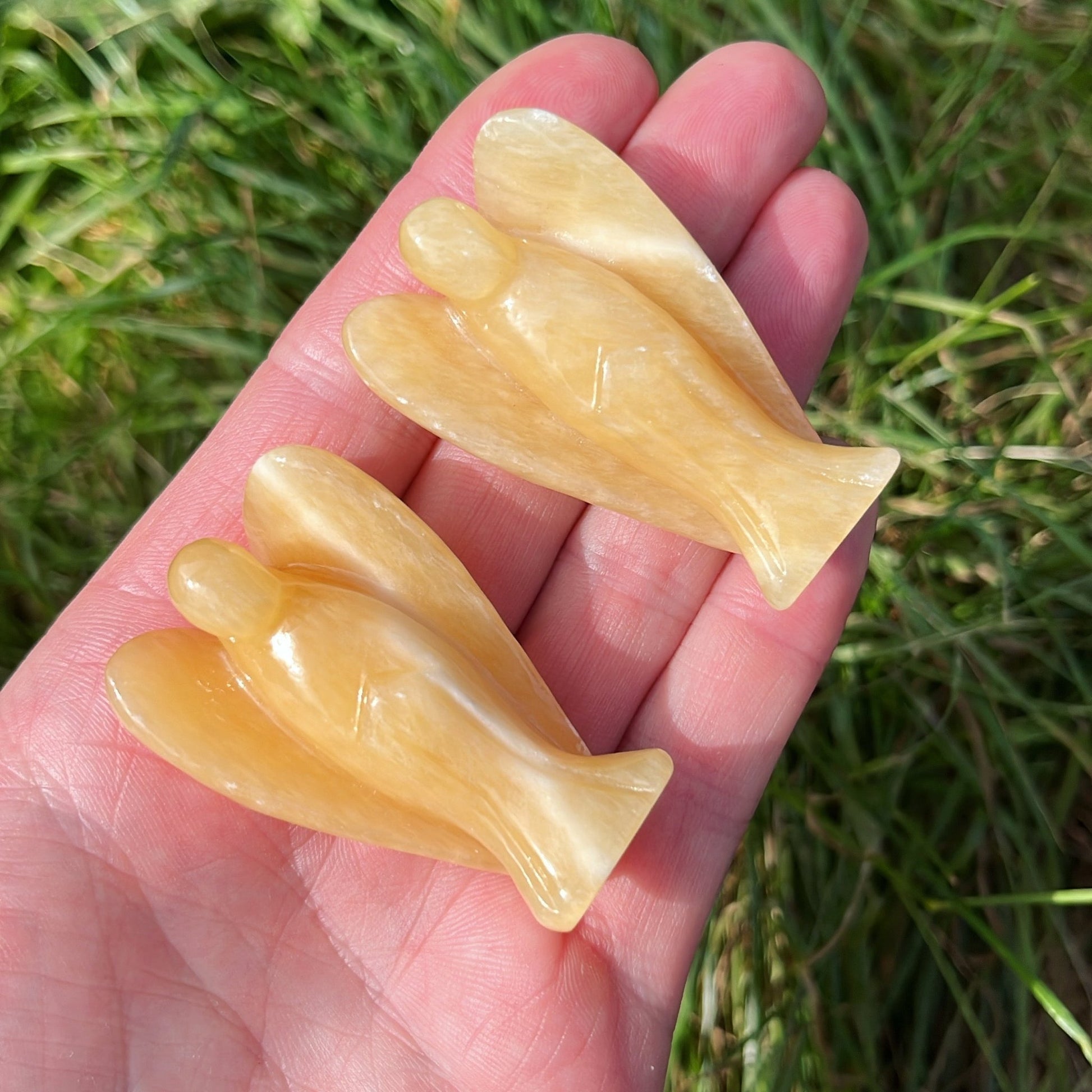 Orange Calcite Angel - Shiny Crystals