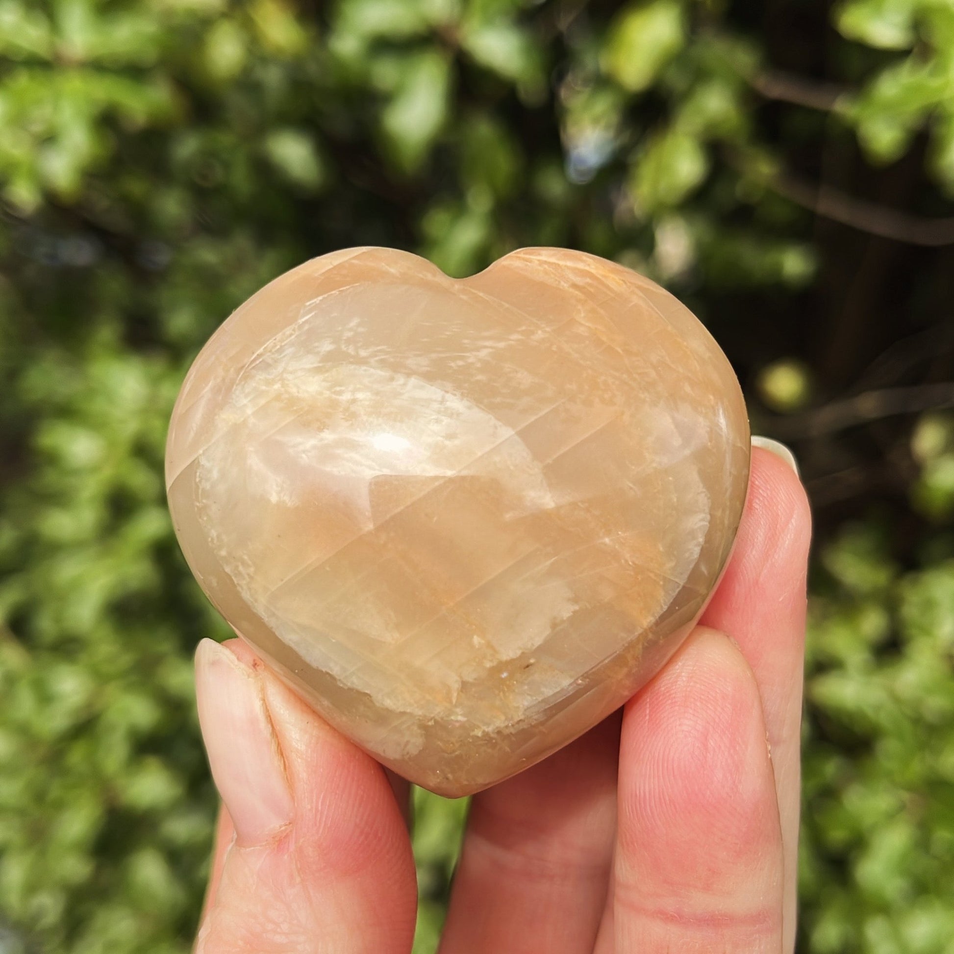 Peach Moonstone Heart | B - Shiny Crystals