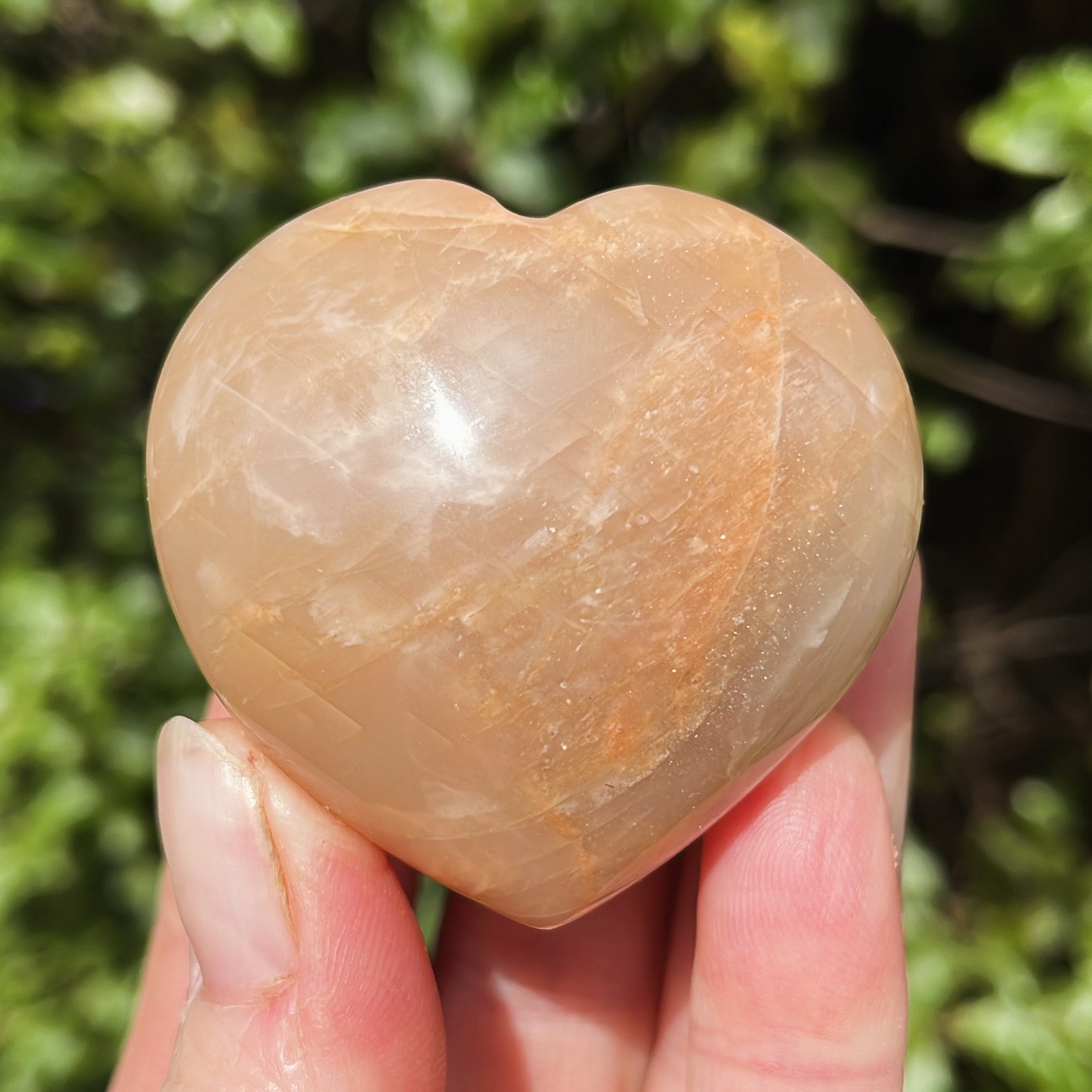 Peach Moonstone Heart | B - Shiny Crystals