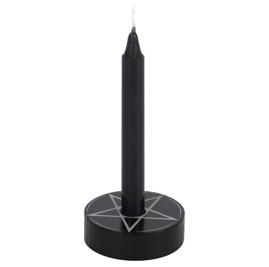 Pentagram Spell Candle Holder - Shiny Crystals