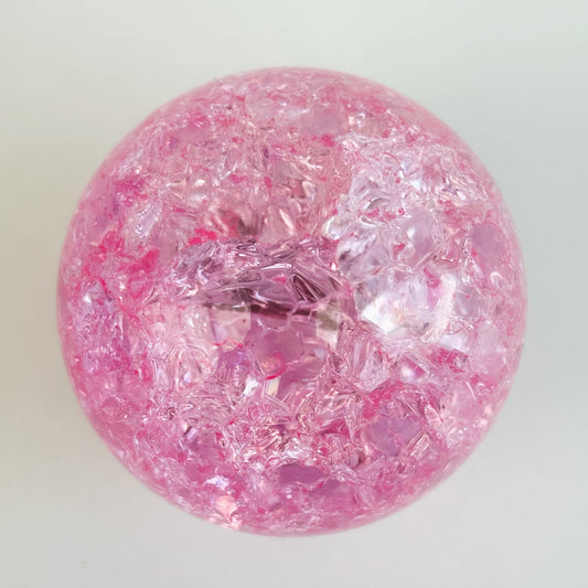 Pink Crackled Quartz Sphere - Shiny Crystals