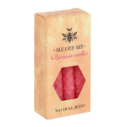 Pink Friendship Beeswax Candles - Shiny Crystals