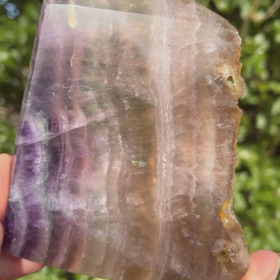 Purple Fluorite Crystal Slab Video