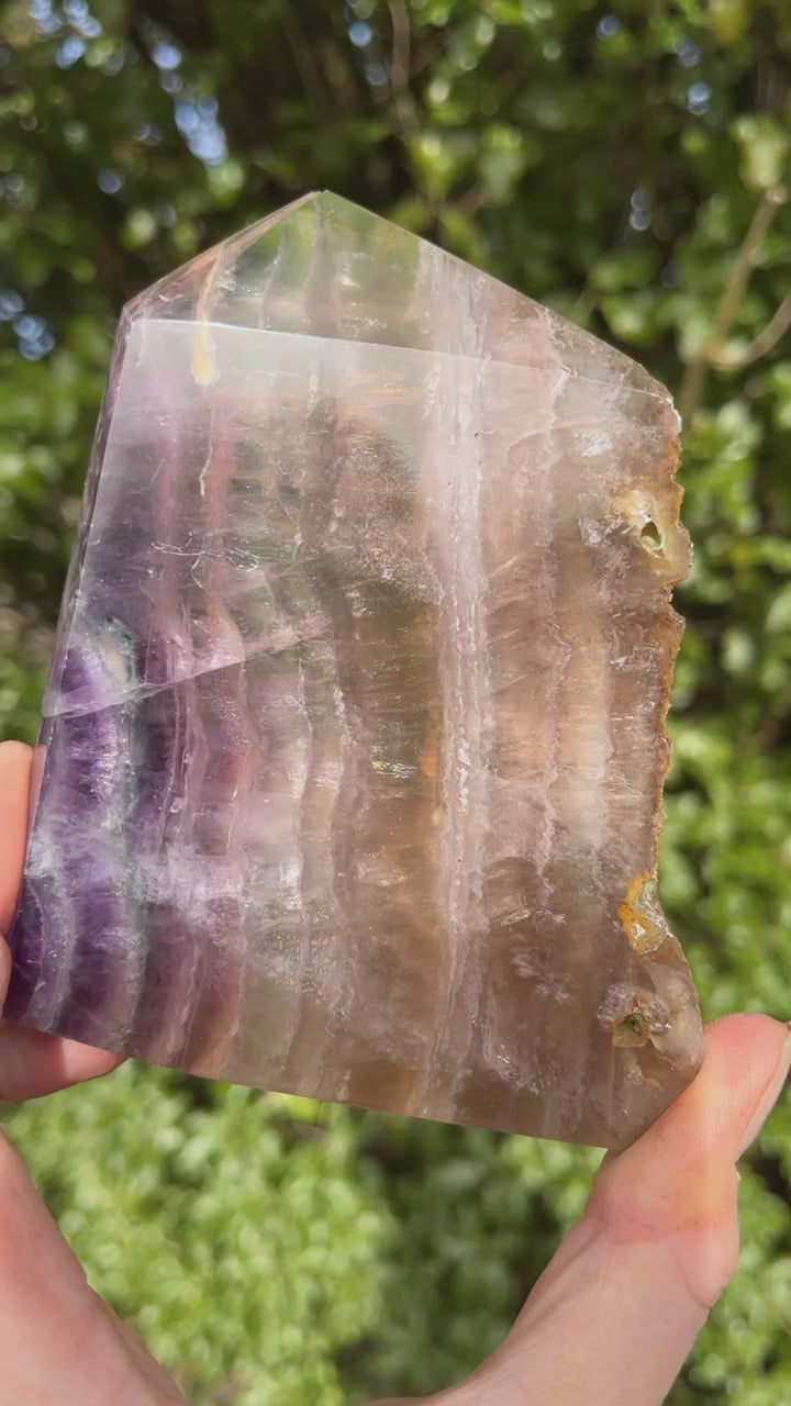 Purple Fluorite Crystal Slab Video