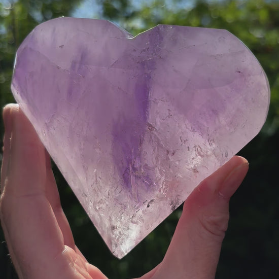 Faceted Amethyst Heart - Shiny Crystals