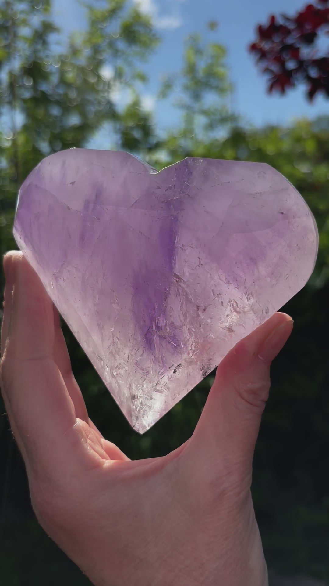 Faceted Amethyst Heart - Shiny Crystals