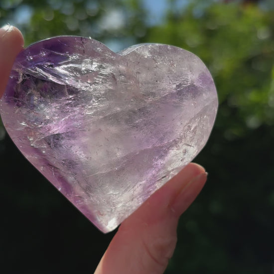 Faceted Amethyst Heart - Shiny Crystals